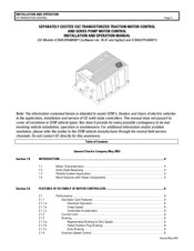 GE SX Series Installation And Operation Manual