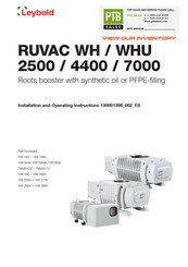LEYBOLD RUVAC WH 7000 Installation And Operating Instructions Manual