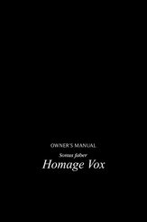 Sonus Faber Homage Vox Owner's Manual