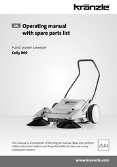 Kranzle Colly 800 Operating Manual With Spare Parts List