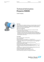 Endress+Hauser Proservo NMS81 Technical Information