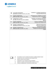 Xylem Lowara ZR8 Series Operating Instructions Manual