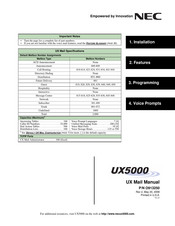 Nec Ux5000 Manuals Manualslib