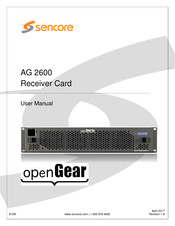 Sencore AG 2600 User Manual