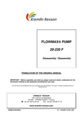 Kremlin-Rexson FLOWMAX 20-220 F Disassembly/Reassembly
