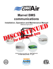 United CoolAir Marvel BMS Installation, Operation And Maintenance Manual