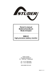 Studer SBM-01 Owner's Manual