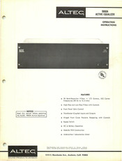Altec 9860A Operating Instructions Manual