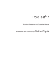 ElektroPhysik PoroTest 7 Technical Reference And Operating Manual