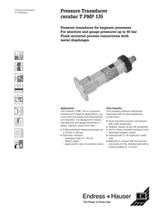 Endress+Hauser Cerabar T PMP 13 Technical Information