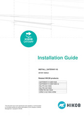 Hikob GATEWAY H-GW103A Installation Manual