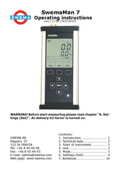 Swema SwemaMan 7 Operating Instructions Manual