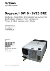 Oerlikon BR2 Sogevac SV25 Operating Instructions Manual