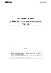 Toshiba APOGEE FLN APG001Z Function Manual