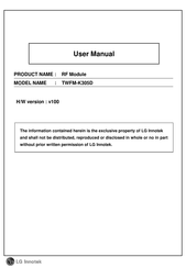 LG Innotek TWFM-K305D User Manual