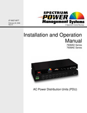 Spectrum Power Management Systems 7608AD Series Installation And Operational Manual