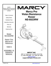 IMPEX Marcy Pro NS-6023RW Assembly & Owners Manual