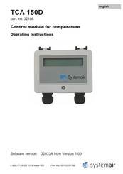 SystemAir TCA 150D Operating Instructions Manual