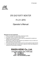 Riken Keiki SF6 Series Operator's Manual