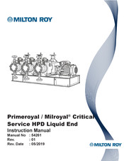 Milton Roy Milroyal Instruction Manual