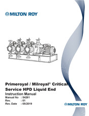Milton Roy PRIMEROYAL Instruction Manual