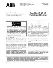 ABB SDG-2T Instruction Leaflet