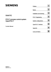 Siemens SIMATIC OpenPCS 7 Function Manual
