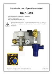 Marsh Rain Cell Installation And Operation Manual