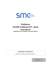 SMC Networks FieldServer FS-8700-16 BACnet PTP Driver Manual