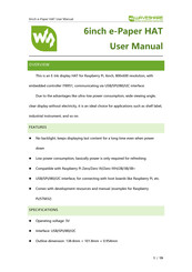 Waveshare 6inch e-Paper HAT User Manual
