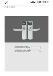 Hafele dialock DT 100 Installation Instructions Manual