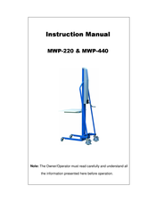 Vestil MWP-440 Instruction Manual