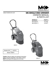 MK Diamond Products MK-SDG-11 Owner's Manual & Parts List