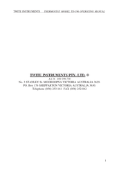 Twite Instruments TD-196 Operating Manual