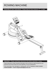 U.N.O Motive Fitness WR500 Assembly & User Instructions