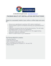High Score PACMAN MULTI KIT Installation Instructions Manual