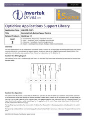 Invertek Drives Optidrive E2 Application Note