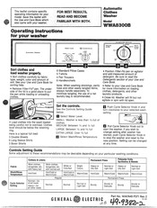 GE WWA8300B Operating Instructions