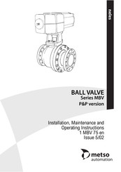 metso MBV Series Installation Maintenance And Operating Instructions