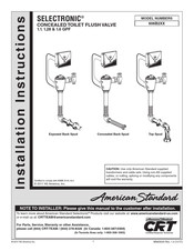 American Standard SELECTRONIC 606B2 Series Installation Instructions Manual