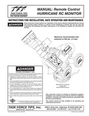 Task Force Tips HURRICANE RC XFIH-E9 A Series Instructions For Installation, Safe Operation And Maintenance