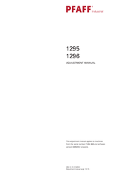 Pfaff Industrial 1295 Adjustment Manual