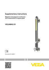 Vega VEGAMAG 81 Supplementary Instructions Manual