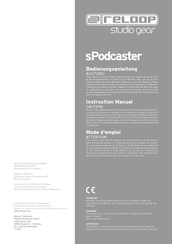 Reloop sPodcaster Instruction Manual