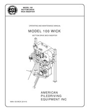 APE 100 WICK Operating And Maintenance Manual