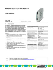 Phoenix Contact TRIO-PS-2G/1AC/24DC/10/B+D Datasheet