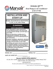Marvair Scholar QV VACA Installation And Start-Up Instructions Manual