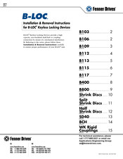 Fenner Drives B-LOC B106 Installation & Removal Instructions