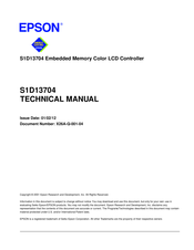 Epson S1D13704 Technical Manual