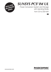 socomec SUNSYS PCS2 IM UL Series Installation And Operating Manual
